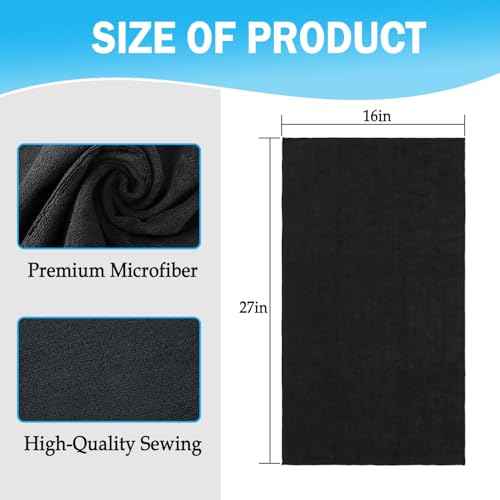 6 Pack Black Salon Towels, Super Soft and Absorbent Microfiber Hair Towel for Salon, Bath, Spa, Pool and Home, 27 inch X 16 inch, Black