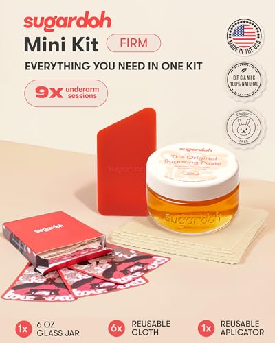 Sugardoh Mini Firm Sugaring Kit for Coarse Body Hair - Underarms & Bikini, Beginner Friendly