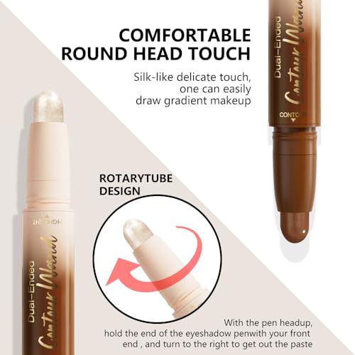 Dual Ended Contour Stick Set - 2Pc Waterproof Concealer & Highlighter
