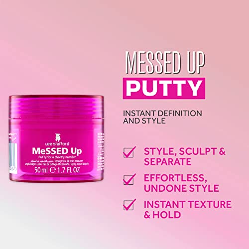 Lee Stafford Messed Up Hair Putty 50ml | Texturizing Styling Paste