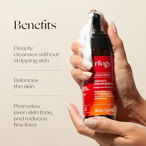 Trilogy Vitamin C Cleansing Mousse, Antioxidant Balancing Facial Cleanser, 150mL