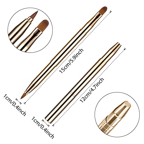 TOODOO 3 Pack Retractable Lip Brush Dual-Ended Makeup Applicator