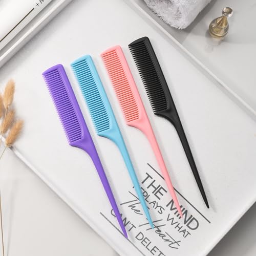 Rat Tail Comb Set - 4 Pc Hair Styling & Parting Tool Kit