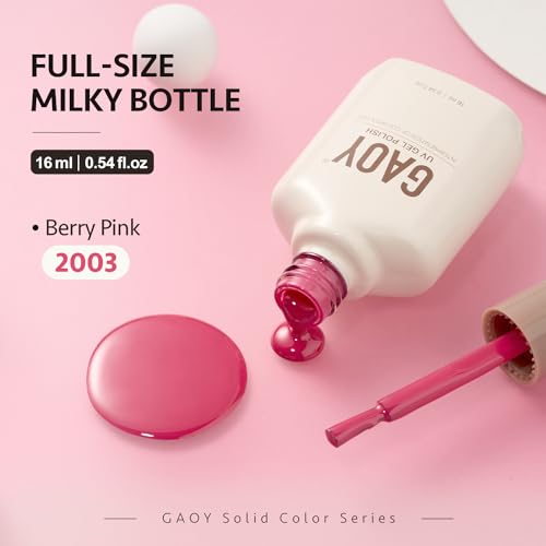 GAOY Berry Pink Gel Nail Polish 16ml Soak Off UV Nail Polish for DIY Manicure