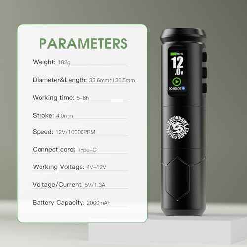 Dragonhawk A1 Pro Tattoo Kit Cordless Complete Pro Tattoo Gun Pen Machine Kit Cartridge Tattoo Machine Needles for Beginners