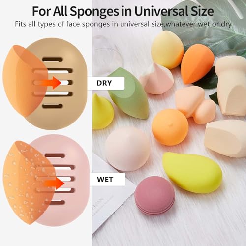 Makeup Sponge Holder Case, Silicone, Breathable, Travel-Friendly, 2-Pack