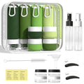 Udihch 26Pcs Travel Toiletry Containers Set Green - Silicone Leakproof TSA Approved