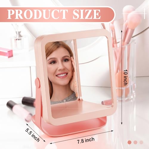 Novabright True Non-Reversing Mirror 10" Pink Vanity Makeup