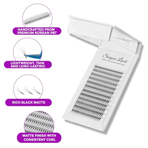 Premade Lash Fans 3D 5D C/D Curl, 0.07mm, 8-15mm Mix