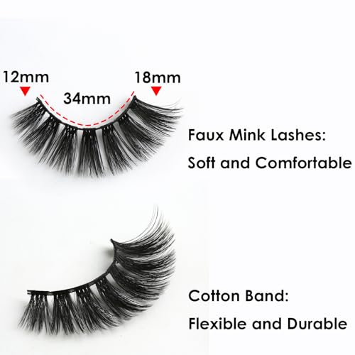 SUNWELL 18mm Mink Lashes 8D Fluffy Cat Eye - 10 Pairs