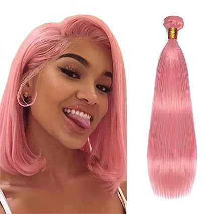 Pink Straight Human Hair Bundle 14 Inch 50g Brazilian
