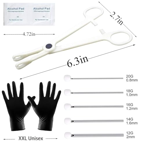 Professional 35PCS Piercing Kit with Mixed Needles & Tools
