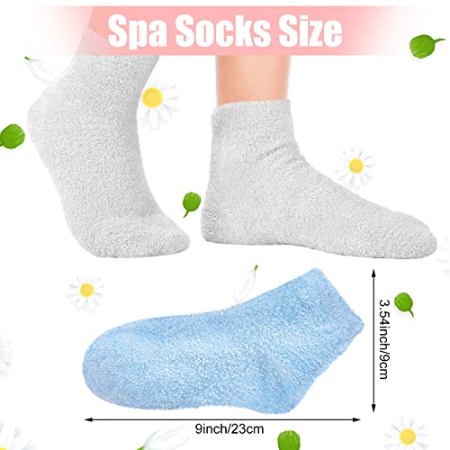 3 Pairs Aloe Infused Gel Moisturizing Spa Socks for Dry Cracked Feet