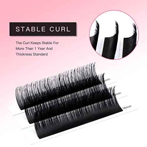 TDANCE Lash Extension Matte Black Eyelash Extension C CC D DD J B L Curl Volume & Classic Lash Extensions 0.03-0.18mm Thickness Professional Salon Use(0.05-D,10-17 mm)