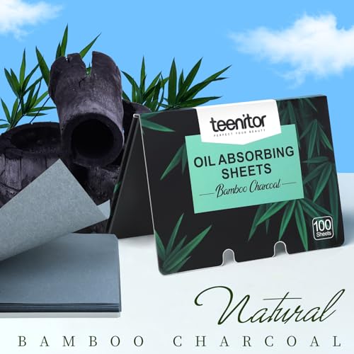 Teenitor Bamboo Charcoal Oil Blotting Papers 400 Count
