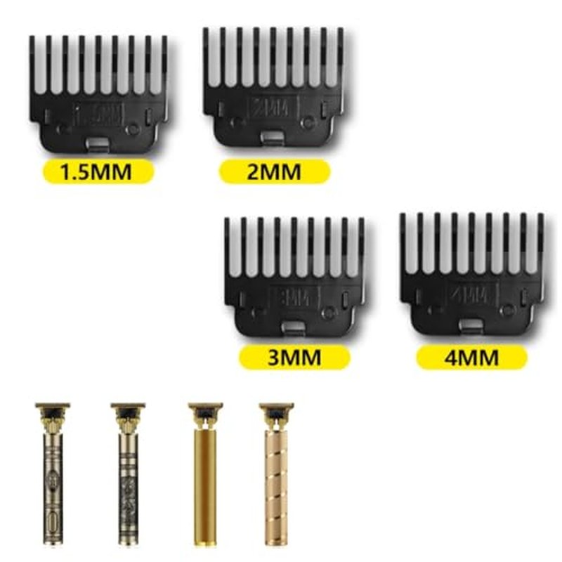 8 Pack Clipper Guards Set Hair Clipper Guide Comb 1.5mm 2mm 3mm 4mm Snap-on Attachment Limit Combs for 28mm Height T Blade Trimmer Vintage T9 Cordless Shaver Edger Detailer Outliner