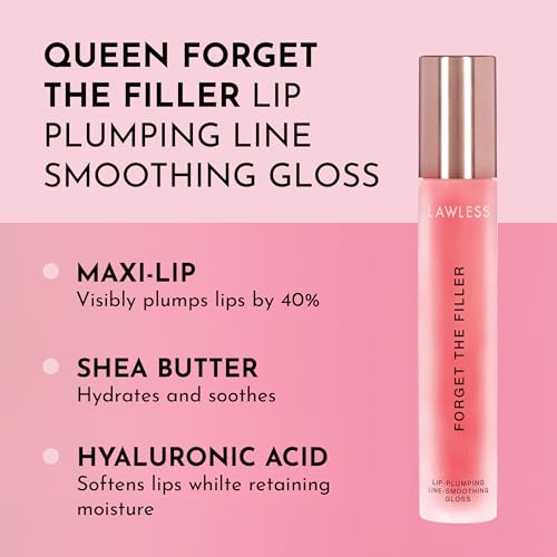 Lawless Women's Forget The Filler Lip Plumper Line Gloss - Queen Size, Cherry Vanilla, 0.19 Ounce (Pack of 1)