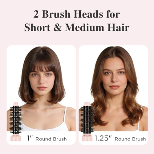 Aima Beauty 4-in-1 Blow Dryer Brush - Ionic, 3 Attachments, Less Heat Damage