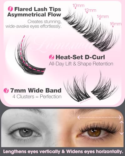 Spider Lash Clusters Kit - 110pc D Curl Wispy Extensions