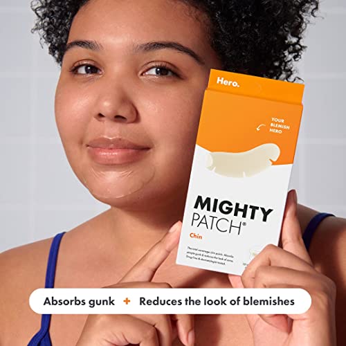 Hero Cosmetics Mighty Patch¢â Chin Patch - XL Contoured Hydrocolloid Chin Patch for Blemishes and Pimples - Non-Irritating (10 Count)