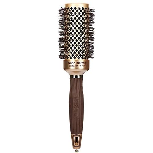 Olivia Garden NanoThermic 50th Anniversary Ceramic + Ion Round Thermal Hair Brush - Not Electrical - Professional Blowout Brush for Normal to Thick Hair