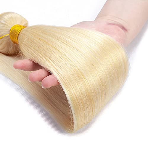 300g 18 20 22 Inch Blonde Human Hair Bundles 613 Straight Bundle 3