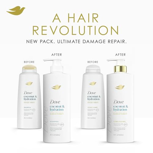 Dove Shampoo & Conditioner Set, Coconut & Hydration Flexible Hold Hairspray, Compressed Micro Mist ? Deep Moisture for Revitalizing Dry, Damaged Hair & Styling (3 Piece Set)