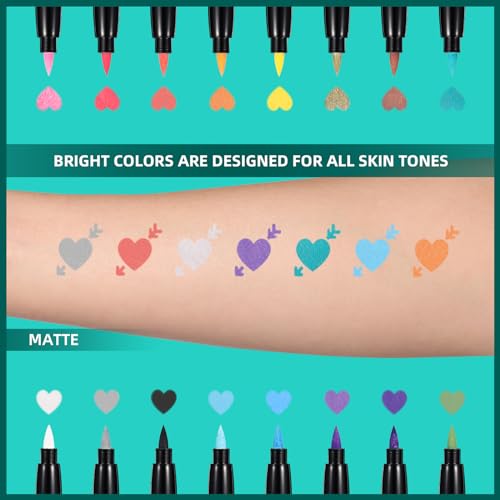 Temporary Tattoo Markers for Skin, 16-Count + 77 Stencils