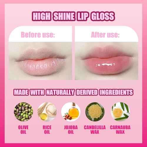 Barbie Lip Gloss with Acrylic Stand for Storage and Display, Plant Based Lip Gloss, Perfect for Parties, Sleepovers, Makeovers, Birthday Gift for Girls, Age 3+, by Townley Girl