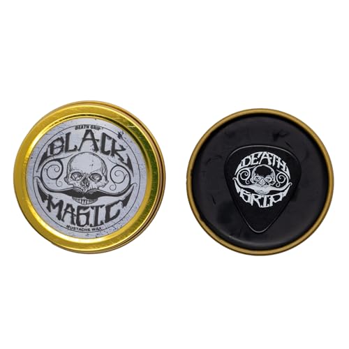 THE VINTAGE GROOMING CO. Black Mustache Wax | Black Magic Death Grip Moustache Wax | Hide Grey Hair In Beard Or Moustache | Extra Strong Hold Mustache Wax Unscented | 1 oz Tin Heat Source Required