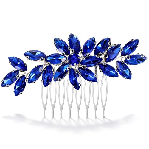 Blue Rhinestone Hair Comb for Women Wedding & Party Accessories
