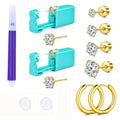 Ear Piercing Gun Kit with Gold Earrings and Accessories