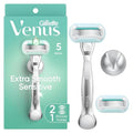 Extra Smooth Sensitive Women's Razor with Metal Handle & Shower Holder