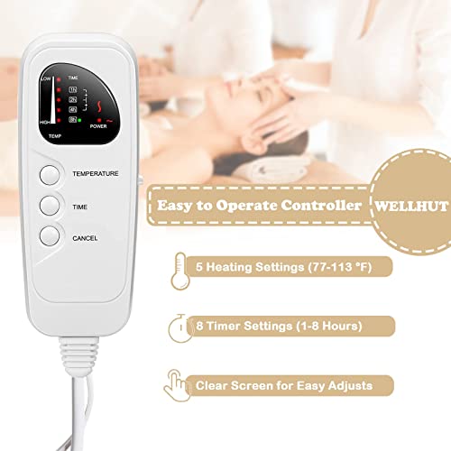 WELLHUT Massage Table Warmer Heating Pad - Deluxe Fleece Pad, 5 Heat Levels