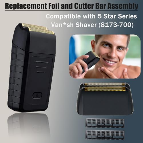 Shaver Foil Head Cutter Bar Replacement,Compatible with Wahl 5 Star Series Vanish Shaver 8173-700,High Performance Shaving Accessorie, Black (1 Pack)
