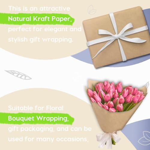 SMART&CASUAL 15" x 450" (37.5') Kraft Paper Roll for Art Craft Supplies Gift Wrapping Moving Packing Kids Painting Drawing Paint Easel Poster Chart Paper (Purple, 15"W x 450"L (37.5'))