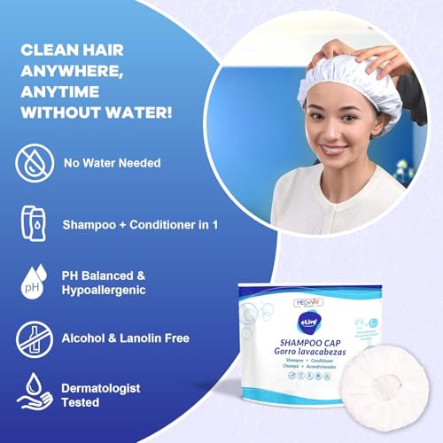 MedVance Rinse Free Shampoo Cap - No Water Hair Wash (Pack of 3)