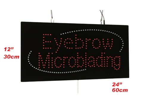 LED Eyebrow Microblading Sign 24x12 Neon Display