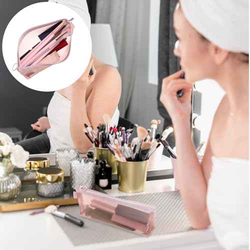 3 Pcs Mesh Makeup Brush Bag, Nylon Mesh Zipper Pouch Bags Portable Mesh Zipper Pouch Bags Mesh Makeup Bags with Zipper Mesh Makeup Brush Pouch for Travel Office Home Accessories