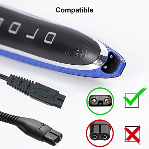 2 Pack Shaver Charger USB Cord for Microtouch Solo Electric Shaver Solo Trimmer Charging Cable 31.5 in with 4 Cleaning Brush