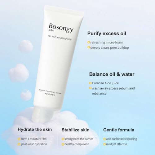 Cleansing Foam Amino Acid Face Wash120ml(4.05fl.oz) Gentle Korean Skincare Cleanser with Ceramide,pH-Balanced for Sensitive Skin, Removes Sunscreen &Light Makeup, Hydrating&Skin Revitalizing.