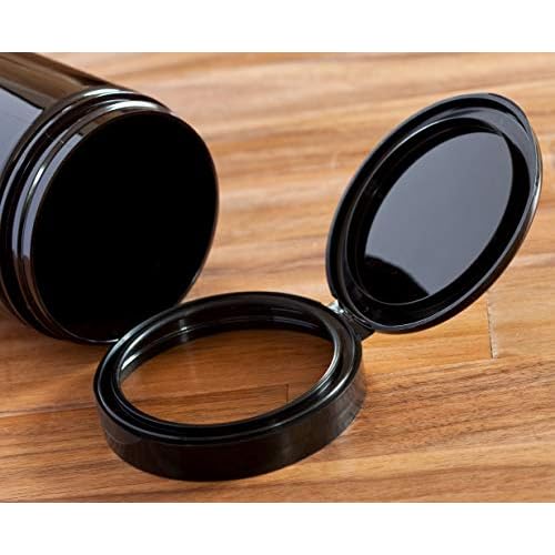 16 oz Amber PET Plastic Refillable Jar with Black Flip Top (6 Pack)