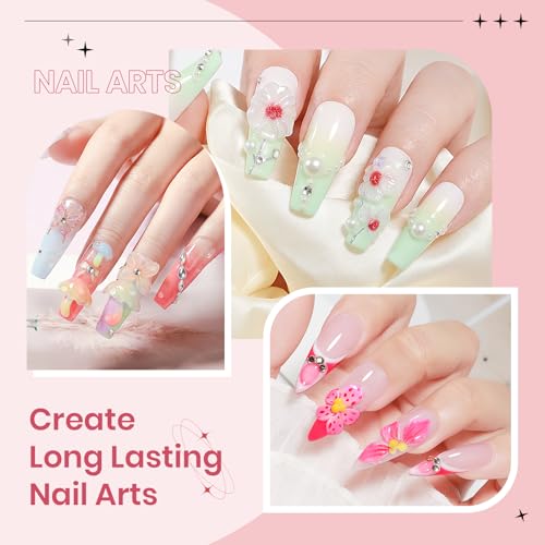 SUPWEE Clear & White 3D Nail Art Builder Gel Kit for Nails - Non-Stick, Salon Quality