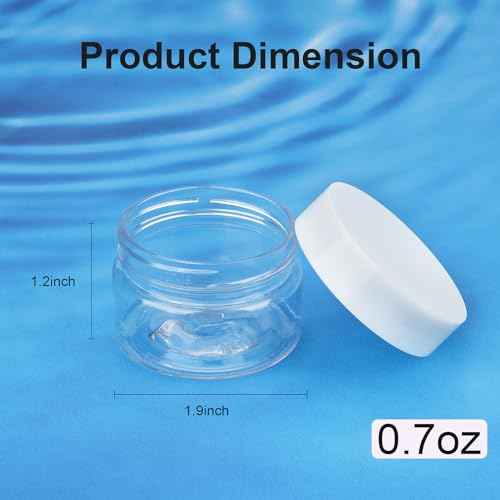 Cosywell Travel Cream Jars for Toiletries TSA Approved 0.7oz 4 Pack Refillable Cosmetic Containers Leak-proof Plastic Travel Size Containers with Lid for Lotion Makeup Cosmetics ( Clear)