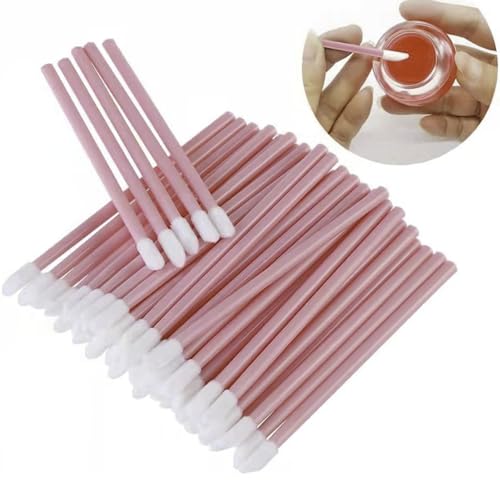 Pink Disposable Lip Applicators Set - 100 Pcs Lip Gloss & Lipstick Wands