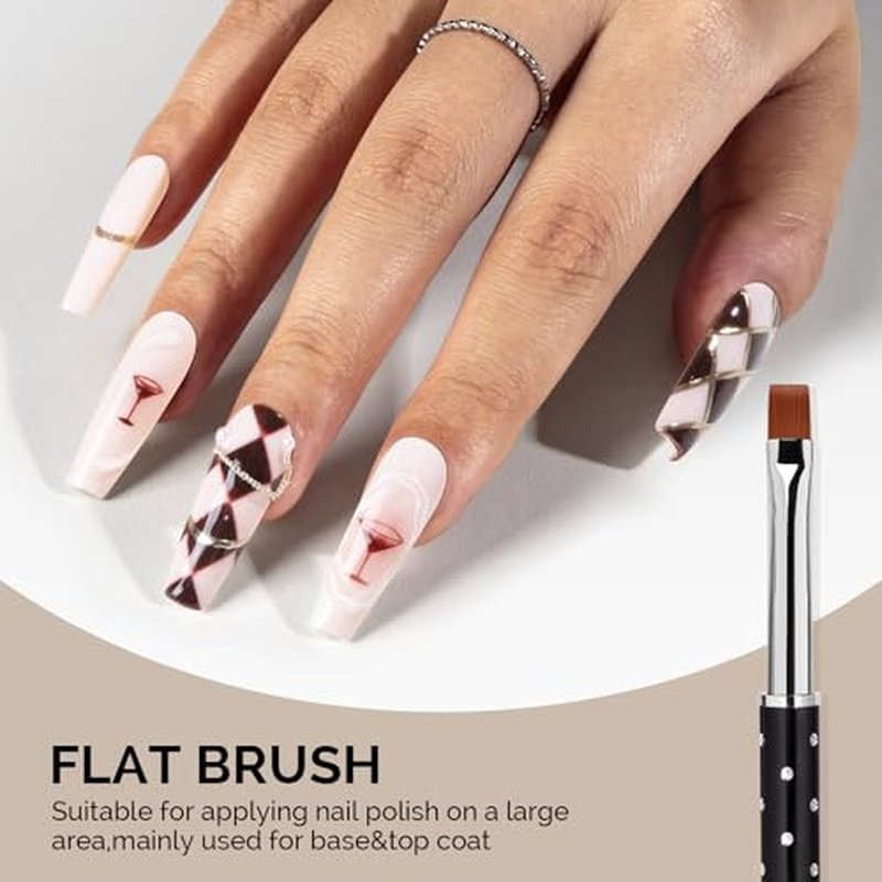 MelodySusie 6-Piece Nail Art Brush Set for DIY Nail Designs