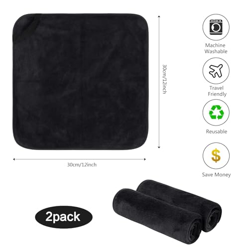 SINLAND Microfiber Facial Cloths Fast Drying Washcloth 12inch x 12inch Absorbent Face Wash Cloth Soft Makeup Remover Cloths