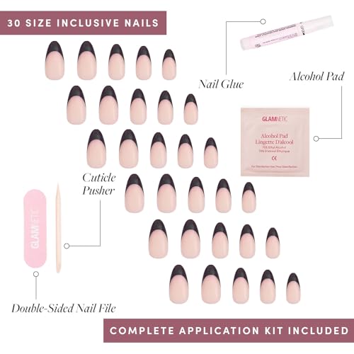 Glamnetic Press-On Nails Bundle - French Tips, Rainbow & Caviar Styles