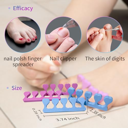 Soft Foam Toe Separators for Pedicure – 12-Pack
