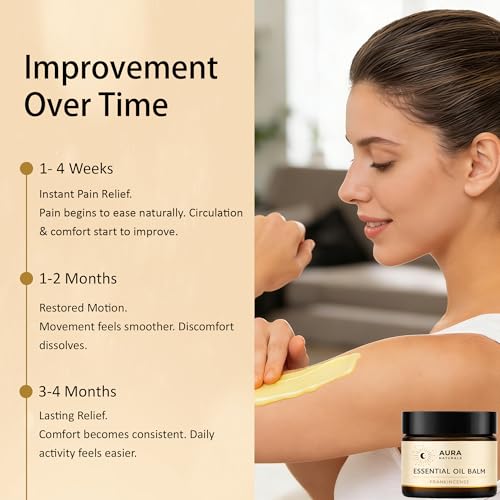 Aura Naturals Frankincense Balm for Joints & Muscles Relief - with Olive Oil & Vitamin E, Fast-Absorbing Massage Balm - for Sore Muscles, Post-Workout Recovery & Skin Care (1pc)